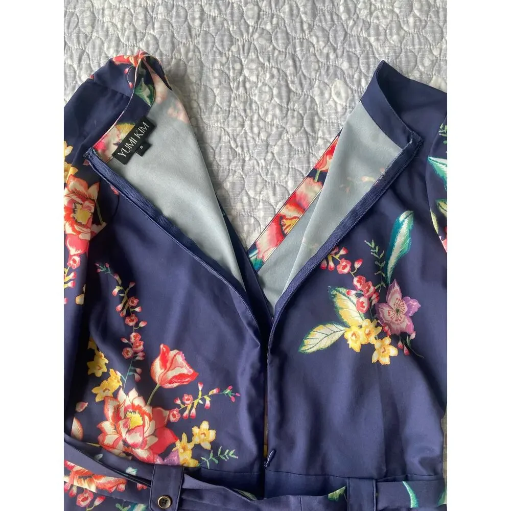 Yumi Kim Blue Floral Print Sweet Romance Liz Romper Women’s Size Small